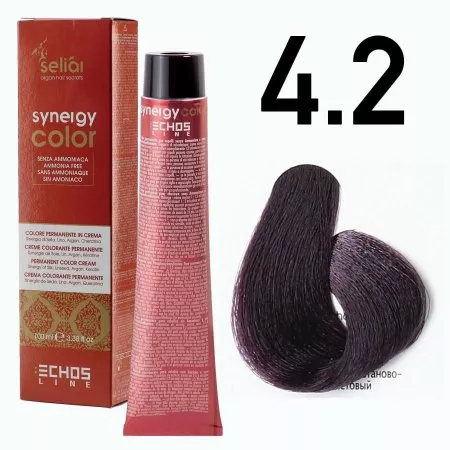 Echosline Seliar Synergy Color, farba do włosów bez amoniaku, 4.2 Chestnut Violet, 100ml