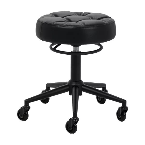 Taboret fryzjerski Gabbiano D054 czarny z czarną podstawą