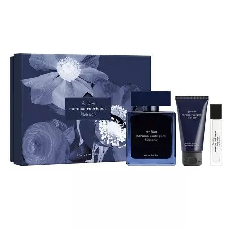 Narciso Rodriguez For Him Bleu Noir zestaw woda perfumowana spray 100ml + żel pod prysznic 50ml + woda perfumowana spray 10ml (M)