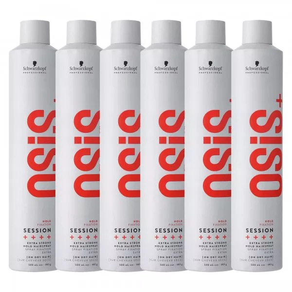 Schwarzkopf OSIS+ Session, lakier bardzo mocno utrwalający fryzurę, wielopak, 6x500ml
