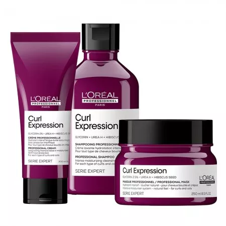 Loreal Curl Expression, zestaw intensywnie nawilżający do loków i fal, szampon + odżywka + maska