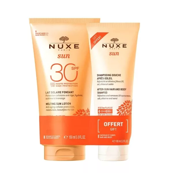 Nuxe Sun zestaw mleczko do opalania SPF30 150ml + żel pod prysznic po opalaniu 100ml