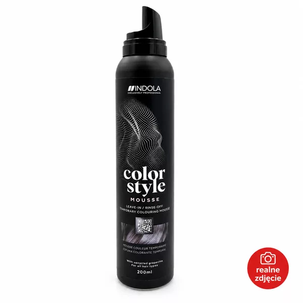 Indola Profession Color Style Mousse, pianka koloryzująca, antracyt, 200ml - brak zamknięcia