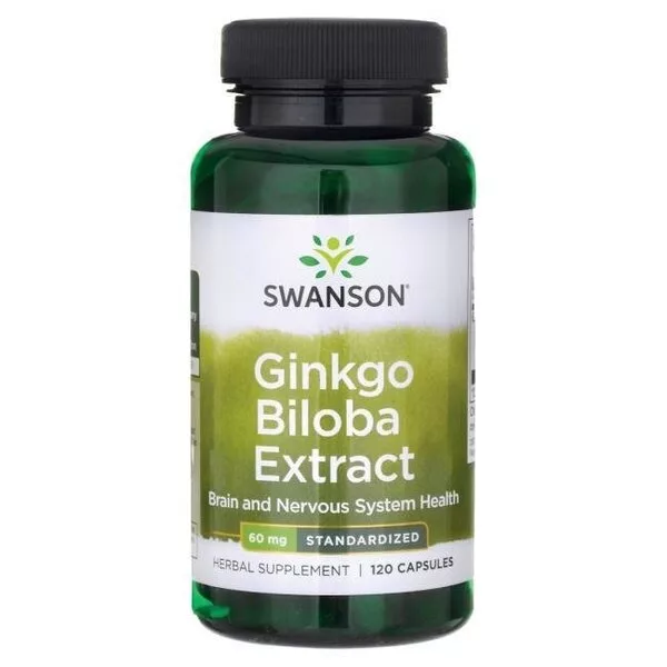 Swanson Ginkgo Biloba ekstr 60mg 120 kaps - data ważności (8.2026)