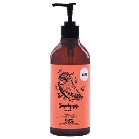 Yope, naturalne mydło w płynie, Jagody Goji i Wiśnia, 500ml
