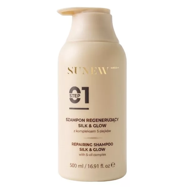 SunewMed+ Silk & Glow szampon regenerujący z kompleksem 5 olejków 500ml