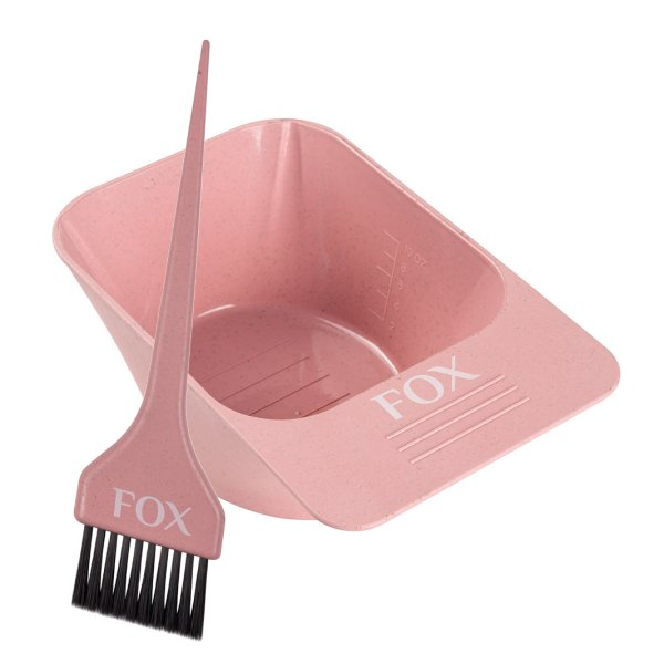 Fox Wheat Straw, zestaw miseczka do farb + pędzelek do farbowania, róż