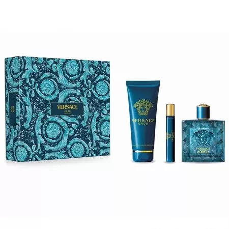 Versace Eros zestaw perfumy spray 100ml + żel pod prysznic 150ml + perfumy spray 10ml (M)