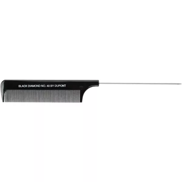 Efalock Black Diamond, grzebień z metalowym szpikulcem, #40, ref. 14101272