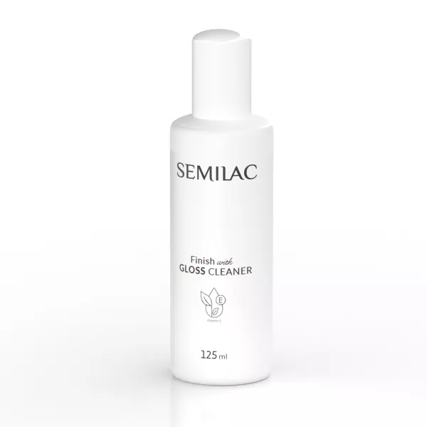 Semilac Finish with Gloss Cleaner, wydajny nabłyszczający cleaner 2w1 z witaminą E, 125ml