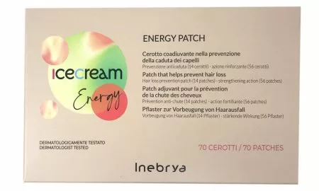 Inebrya Ice Cream Energy, plastry przeciw wypadaniu włosów, kuracja, 70szt.