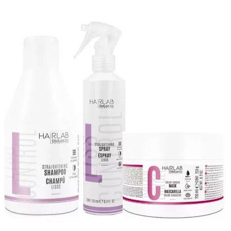 HairLab, zestaw wygładzający do włosów, szampon + spray + maska