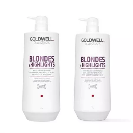 Goldwell Dualsenses Blondes & Highlights, zestaw XL do włosów blond, szampon + odżywka, 1000ml + 1000ml