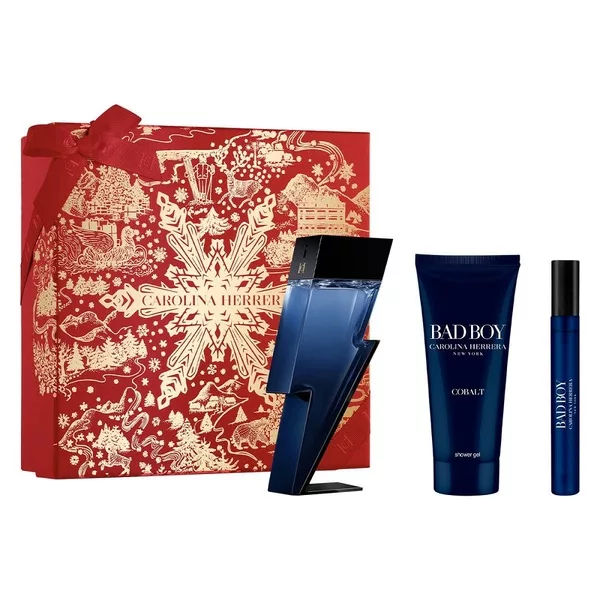 Carolina Herrera Bad Boy Cobalt zestaw woda perfumowana spray 100ml + żel pod prysznic 100ml + woda perfumowana spray 10ml (M)