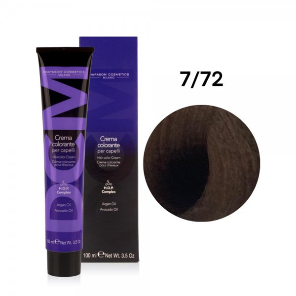 Diapason DCM, farba do włosów, 7/72 Popielaty Beżowy Blond, 100ml