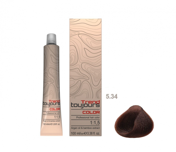 Trend Toujours Professional Color Care, farba do włosów, 5.34, 100ml