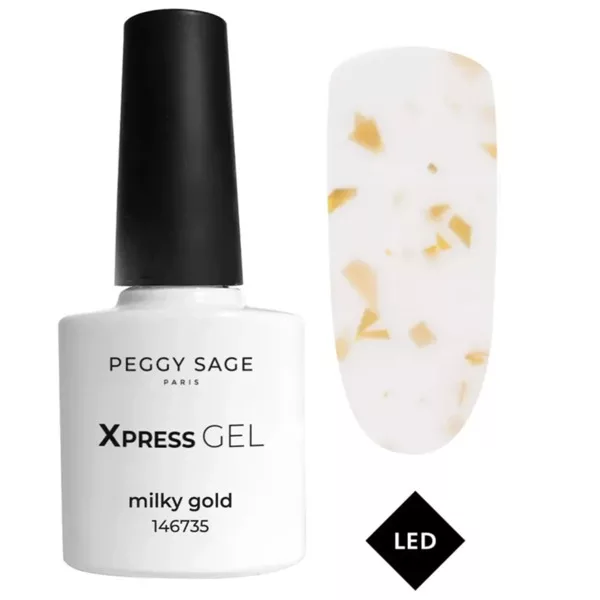 Peggy Sage Xpress Gel, żel, top i baza 3w1 do paznokci, Milky Gold, 7ml