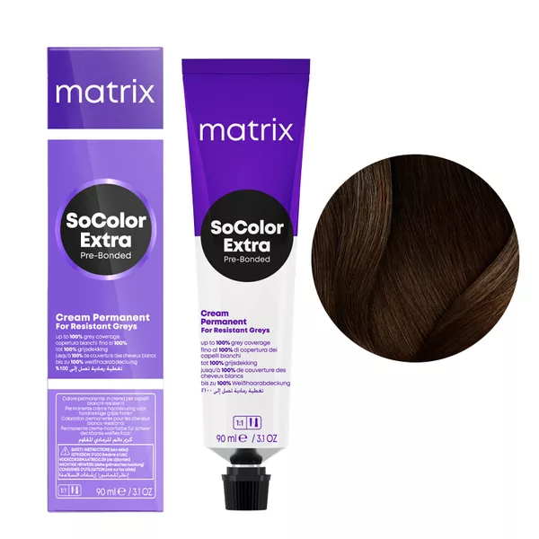Matrix SoColor Extra Coverage, farba do krycia włosów siwych z technologią Pre-Bonded, 503N, 90ml