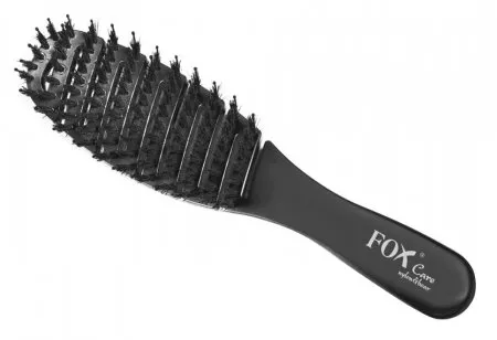 Fox Care, Nylon&Boar, profesjonalna mini szczotka do włosów, czarna