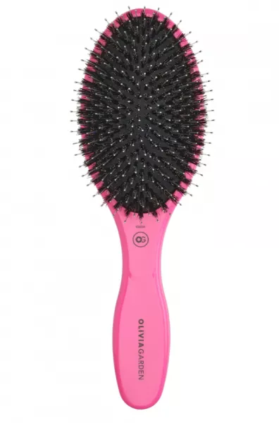 Olivia Garden Expert Care Oval Boar&Nylon, ceramiczna szczotka do włosów, Bristles Pink