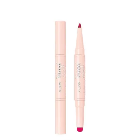 PUPA Vamp! Creamy Duo, pomadka i konturówka do ust, Cherry Red, 0,8+0,2g