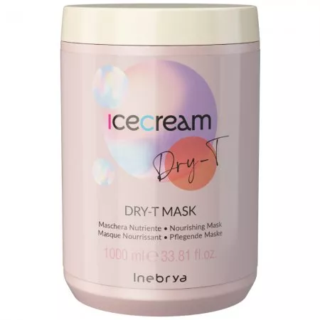Inebrya Ice Cream Dry-T, odżywcza maska do włosów suchych, puszących się i po zabiegach, 1000ml