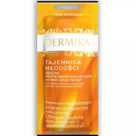 Dermika, maseczka do twarzy, przeciw zmarszczkom, Tajemnica Młodości, saszetka 10ml