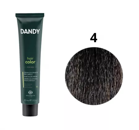 Dandy Hair Color, krem koloryzujący Cover 4, średni brąz, 60ml
