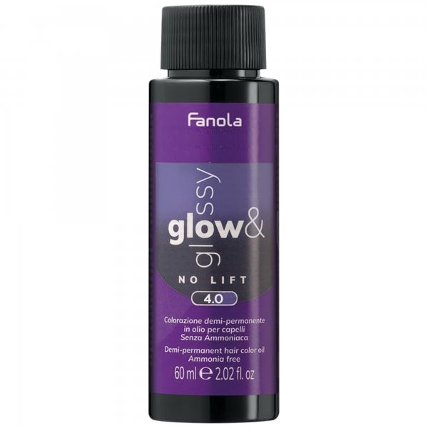 Fanola Glow&Glossy, farba demi-permanentna do włosów, 4.0, 60ml