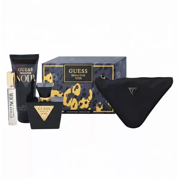 Guess Seductive Noir zestaw woda toaletowa spray 75ml + balsam do ciała 100ml + miniatura wody toaletowej 15ml + kosmetyczka (W)