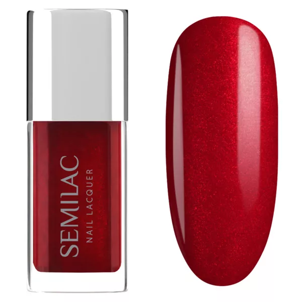 Semilac, klasyczny lakier do paznokci, 125 Shiny Red, 9ml