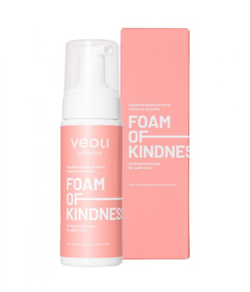 Veoli Botanica Foam of Kindness, łagodząca pianka do twarzy na naczynka, 150ml