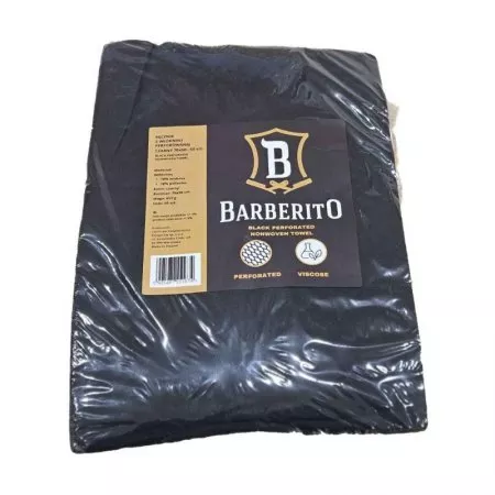 Barberito Towels, ręczniki fizelinowe, czarne, 50szt.