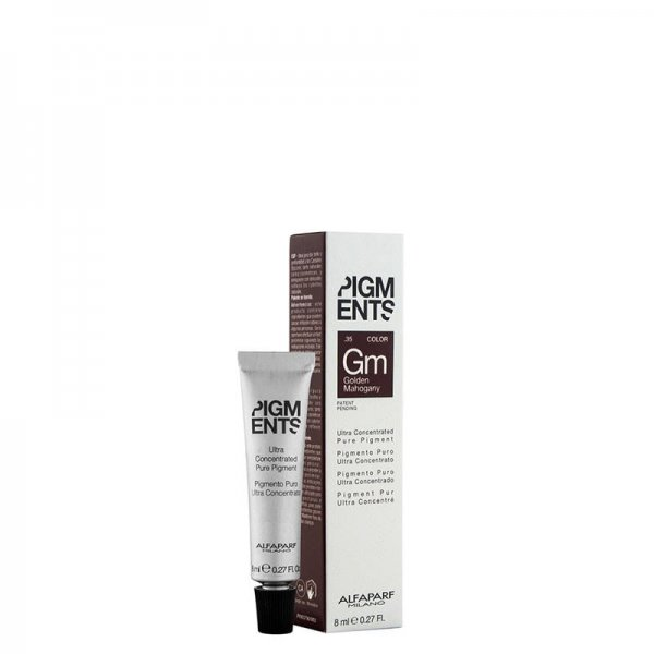 Alfaparf Milano Pigments, barwnik do włosów o wysokim stężeniu, golden mahogany, 8ml