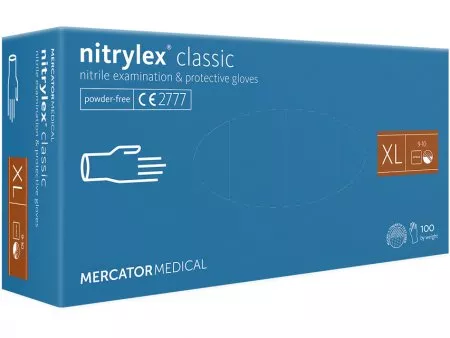 Mercator Nitrylex Basic, rękawiczki nitrylowe, niebieskie, rozmiar XL, 100szt