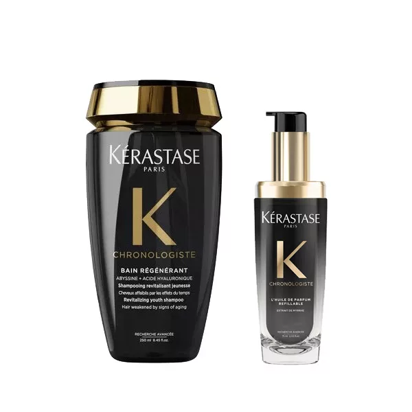 Kerastase Chronologiste, zestaw rewitalizujący, kąpiel + olejek upiększający, 250ml + 100ml
