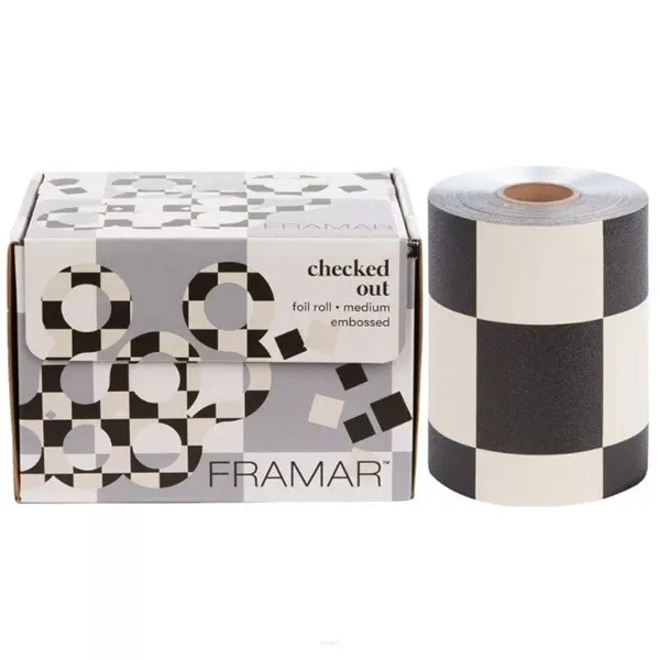 Framar Embossed Roll Medium, folia fryzjerska, Checked Out, 12,7cm x 97,5m