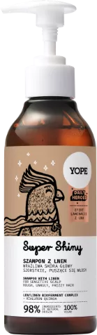 Yope Daily Heroes Super Shiny, szampon z lnem dla wrażliwych i puszących się włosów, 300ml