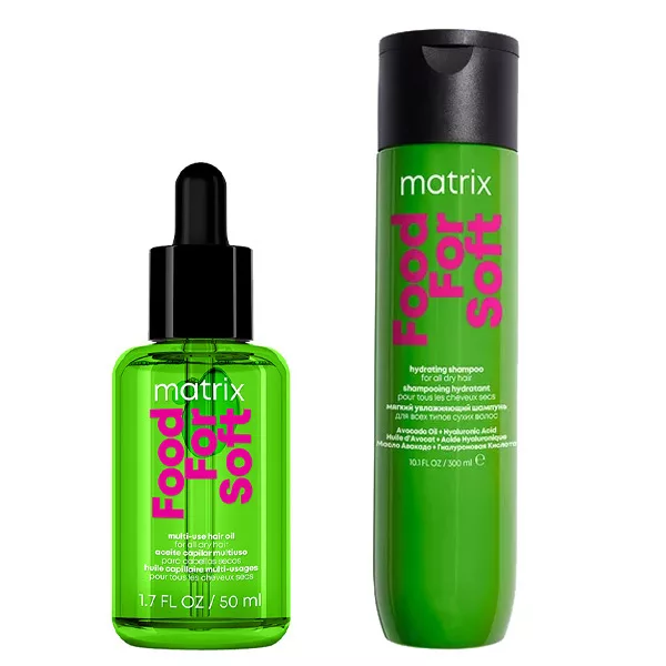Matrix Food For Soft, zestaw intensywnie nawilżający: olejek + szampon