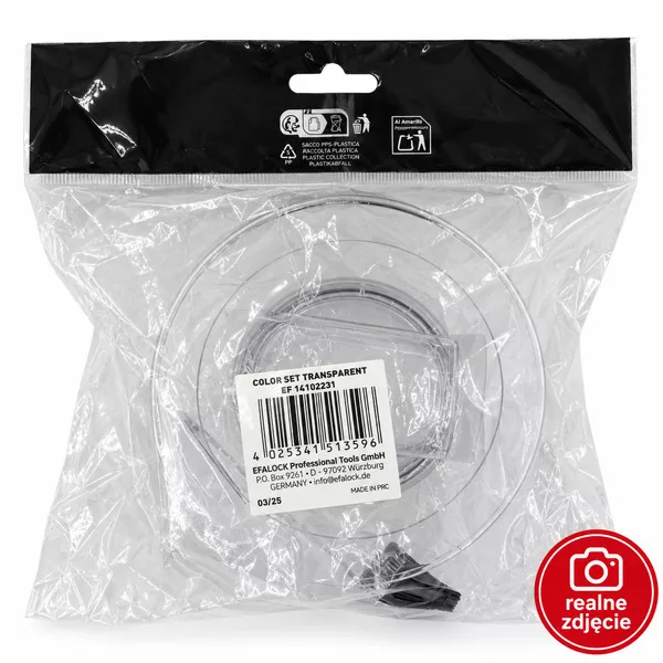 Efalock zestaw do farbowania włosów, miseczka z miarką 250 ml, pędzel 5 cm, menzurka - pęknięta miseczka