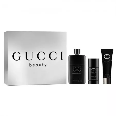 Gucci Guilty Pour Homme zestaw woda perfumowana spray 90ml + żel pod prysznic 50ml + dezodorant sztyft 75ml (M)