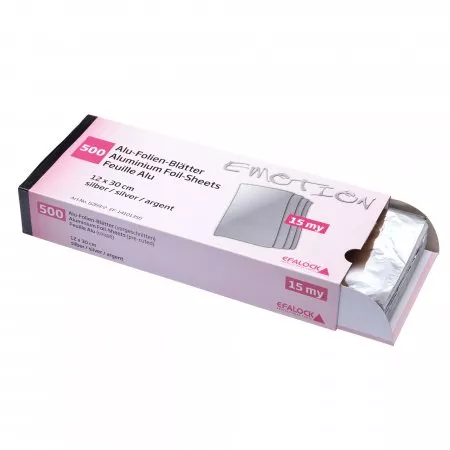 Efalock Emotion, paski z folii aluminiowej do koloryzacji włosów, 12x30cm, 500sztuk