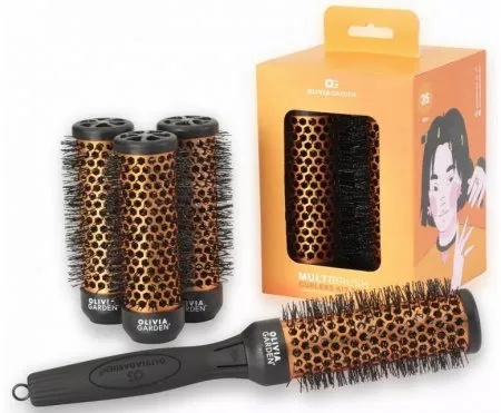 Olivia Garden Multibrush Curlers Kit, zestaw szczotek do włosów, 35mm, 4 szt.