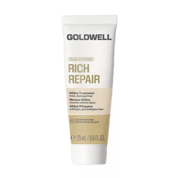 Goldwell Dualsenses Rich Repair, 60-sekundowa kuracja regenerująca włosy zniszczone, 20ml