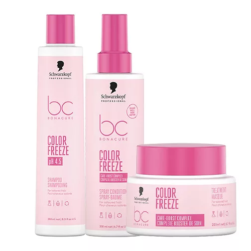 Schwarzkopf BC Color Freeze pH 4.5, zestaw do włosów farbowanych, szampon + odżywka w sprayu + maska