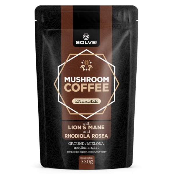 Solve Labs Mushroom Coffee kawa mielona arabica Lion's mane + Rhodiola 330g
