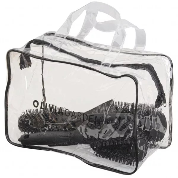 Olivia Garden Essential Blowout Shine Black Label Set, szczotki do włosów, 4szt (25+35+45+55)