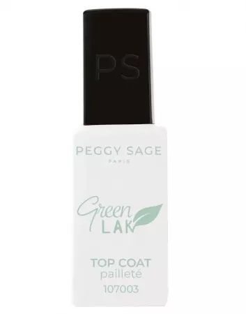 Peggy Sage Green Lak, top z brokatem, 10ml