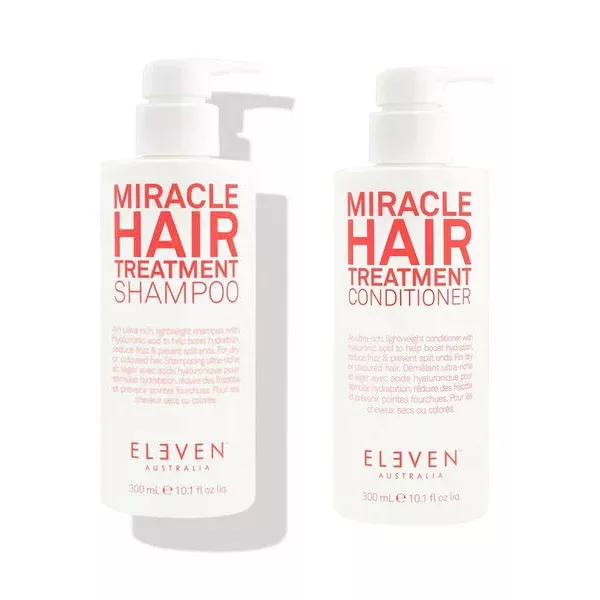 Eleven Australia Miracle Hair, zestaw do włosów zniszczonych, szampon + odżywka, 2x300ml