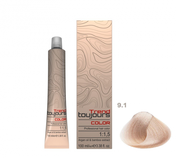 Trend Toujours Professional Color Care, farba do włosów, 9.1, 100ml